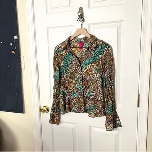✧･ﾟy2k sunny leigh patterned shirt